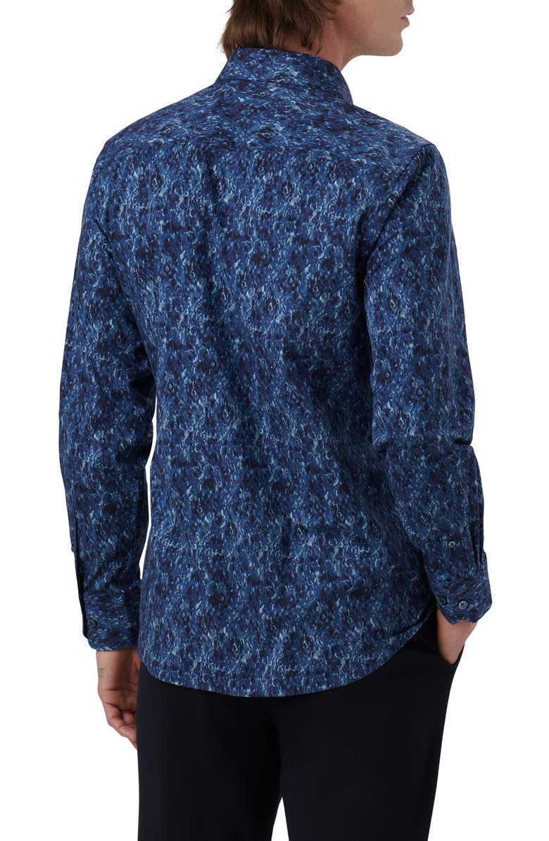 Bugatchi Axel Shaped Fit Stretch Cotton Button-Up Shirt, Alternate, color,