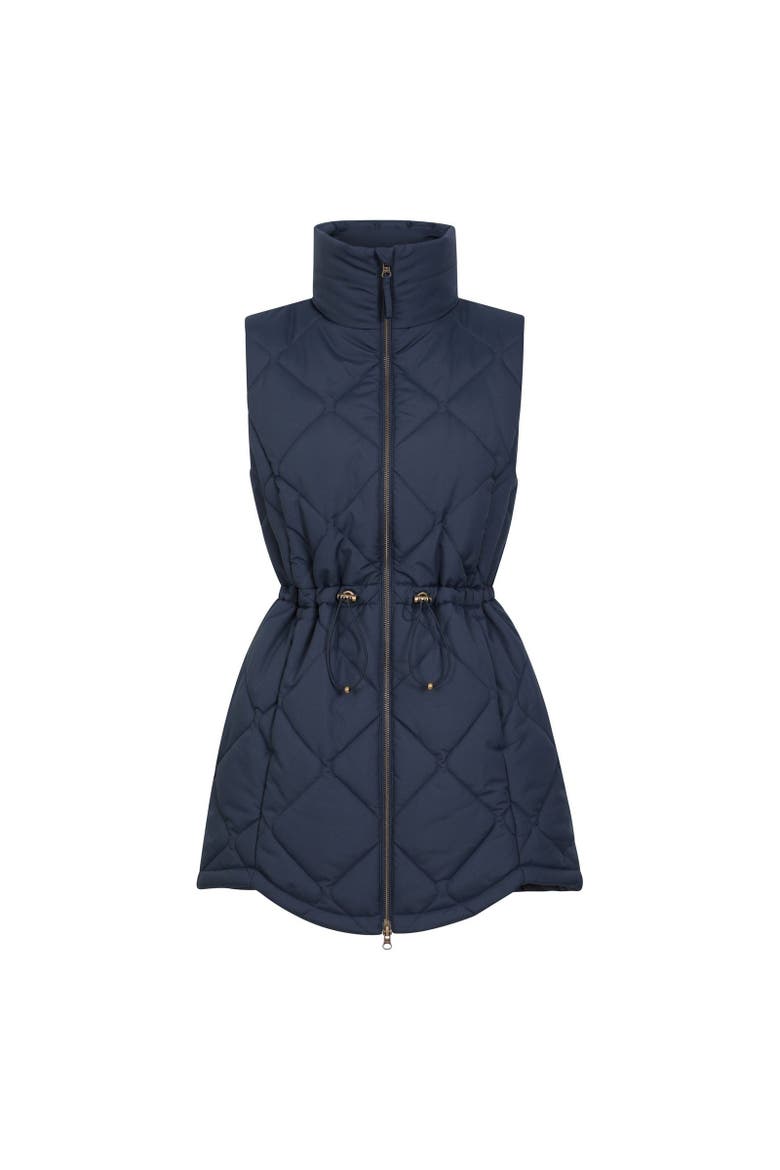 Rye Quilted Long Length Vest, Alternate, color, Navy