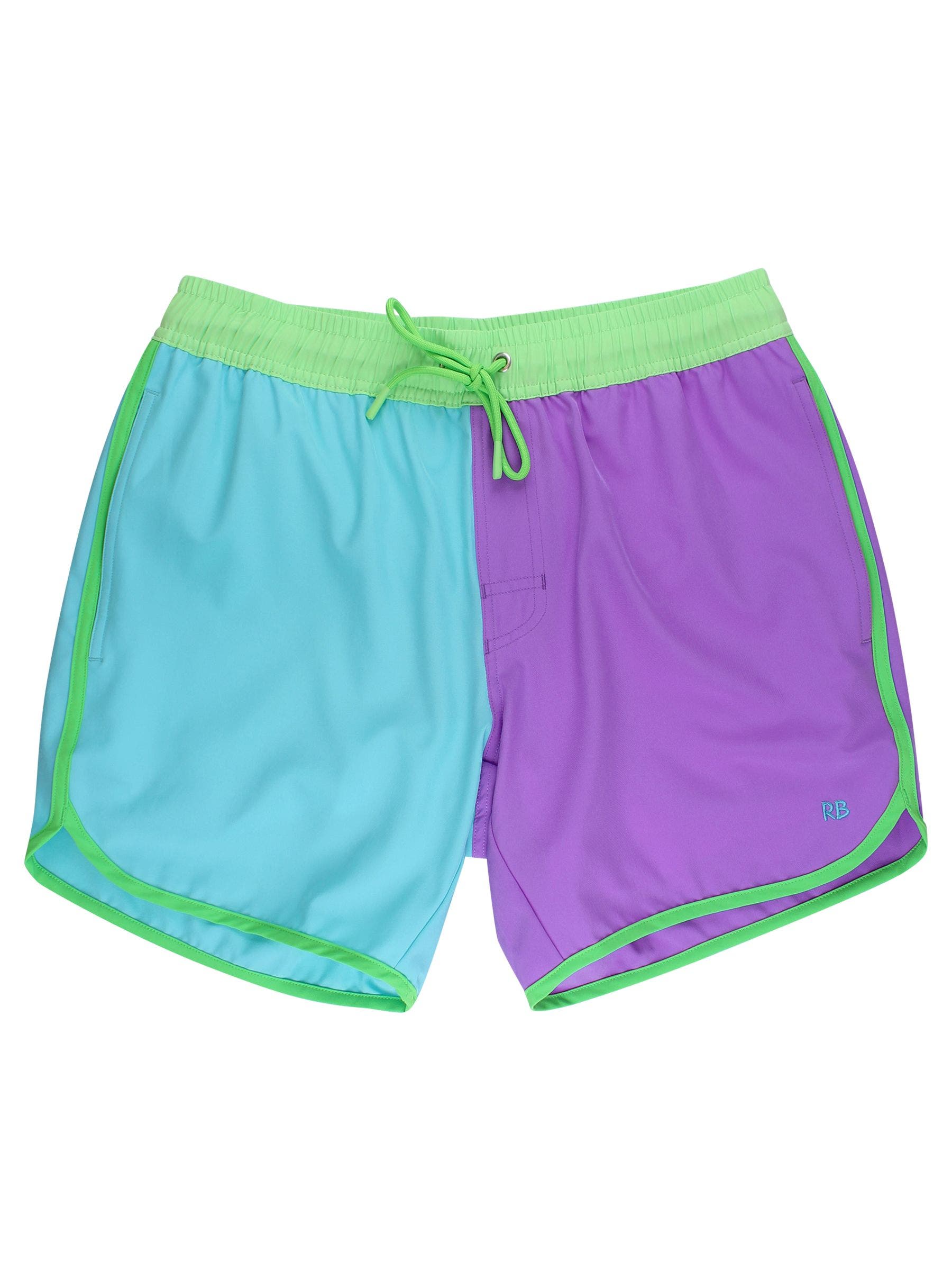 Neon Bright Aqua Color Block