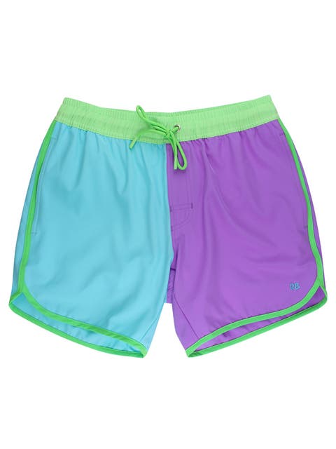 UPF50+ Sun Protected Men's Stretch Dolphin Hem Swim Trunks