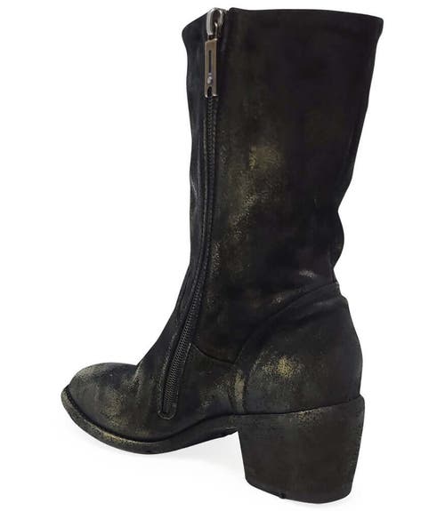 Madison Maison Suede Metallic Mid Calf Boot In Multi