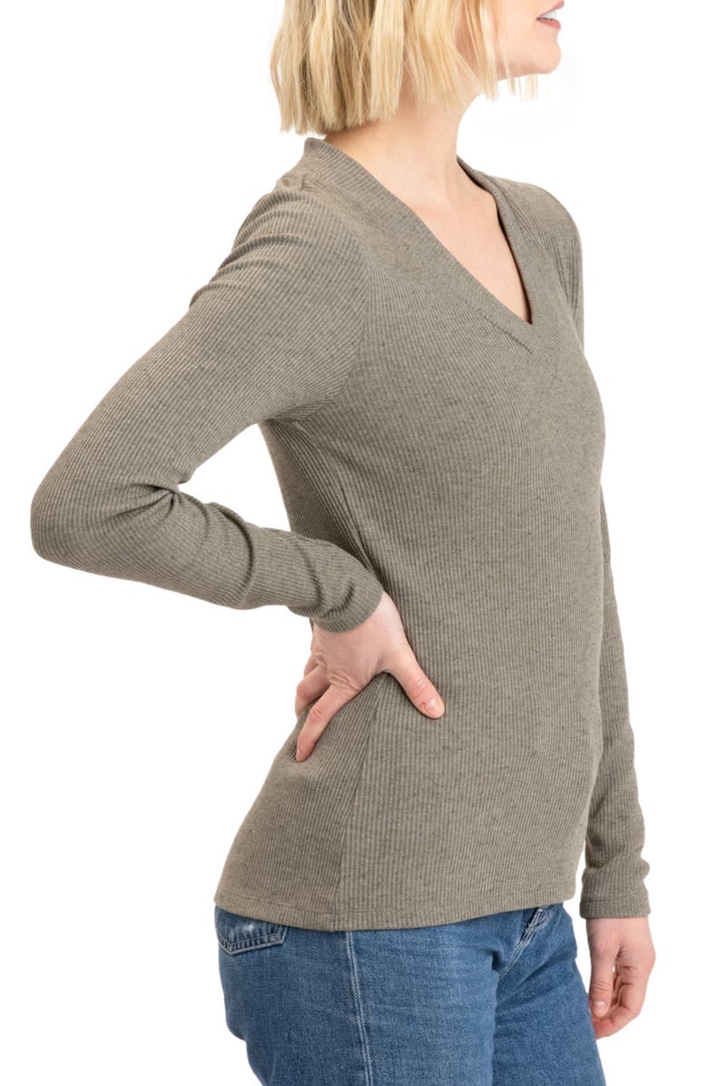 Threads 4 Thought Kelby Long Sleeve Rib Knit T-Shirt, Alternate, color, Artichoke