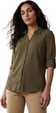 Jessica London Collar Roll Tab Top