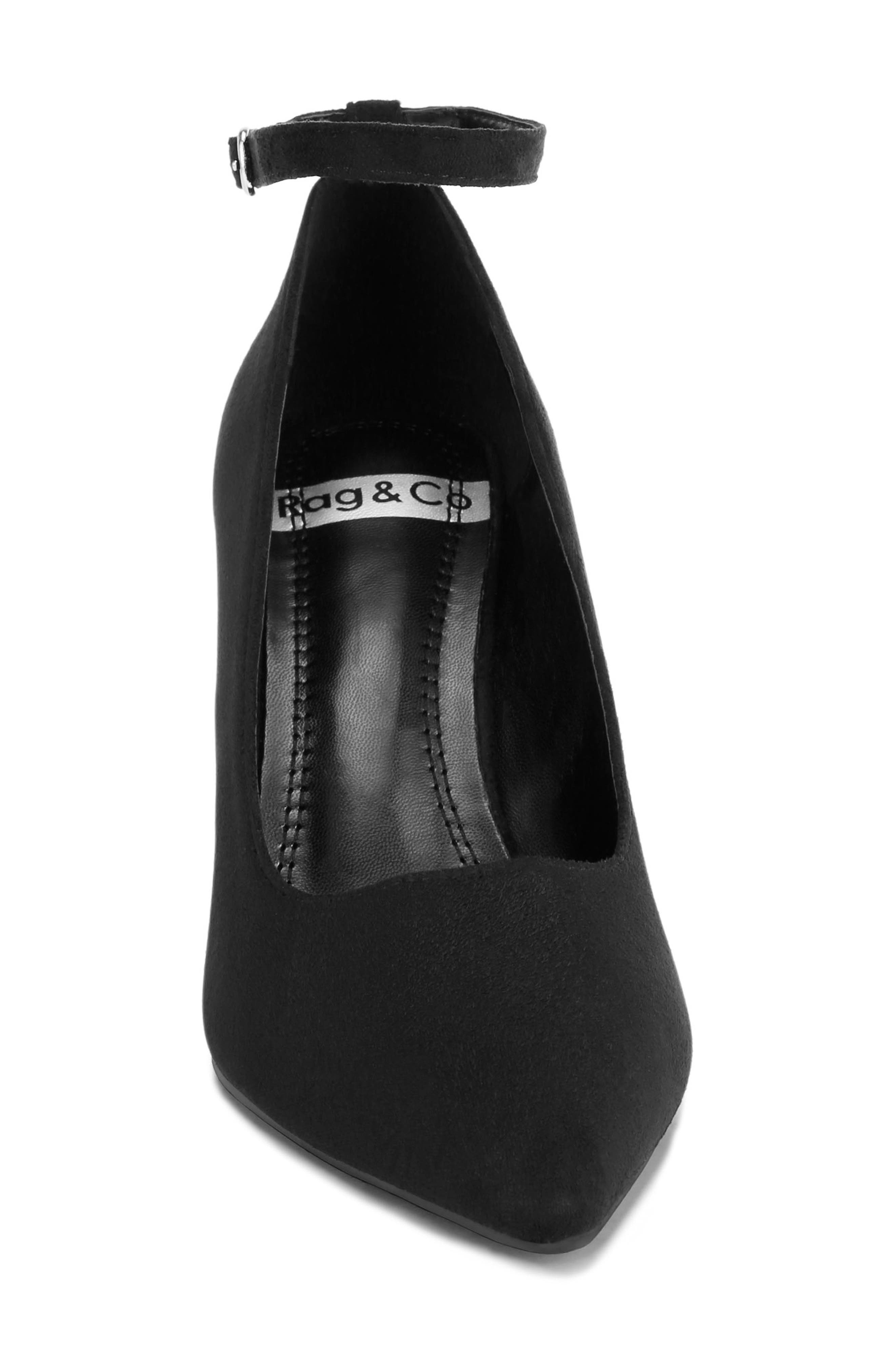 Dittany Pointed Toe Ankle Strap Pump, Alternate, color, BLACK SUEDE
