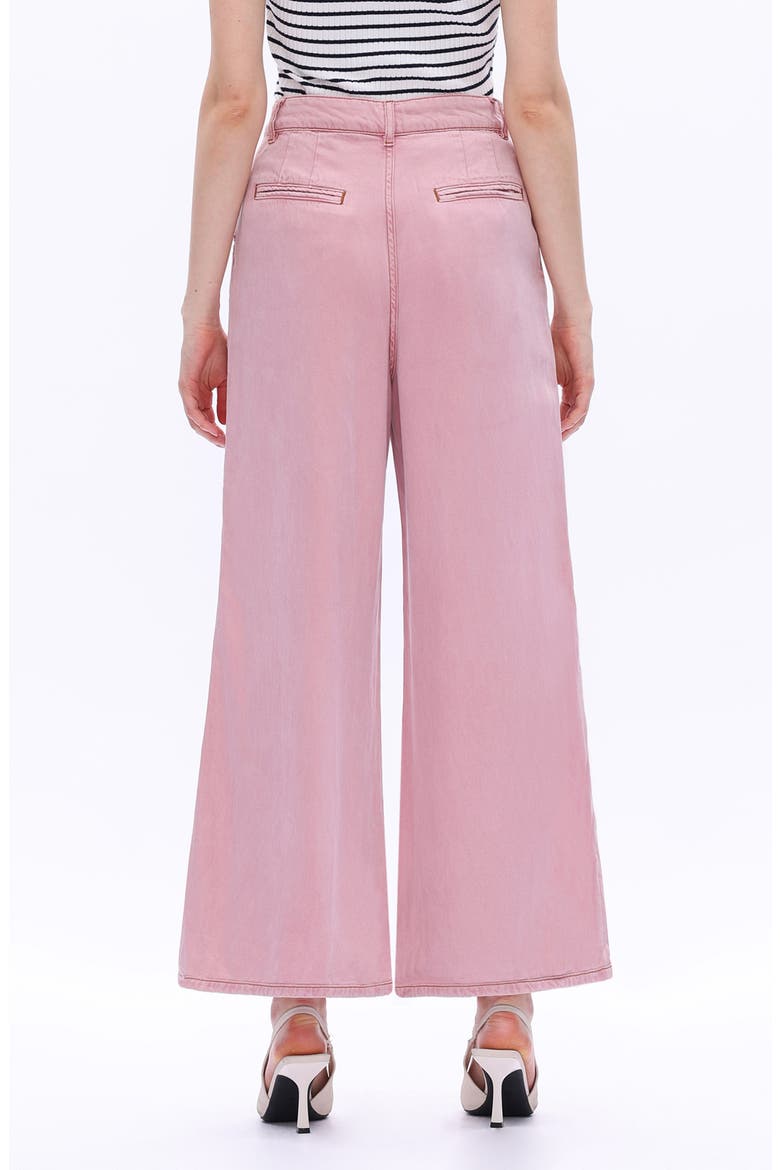 Pleated High Waist Ankle Wide Leg Pants, Alternate, color, PINK