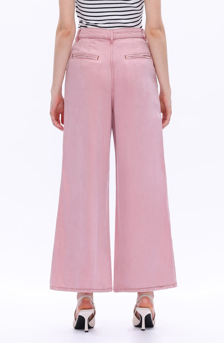 Bayeas Pleated High Waist Ankle Wide Leg Pants, Alternate, color, Pink