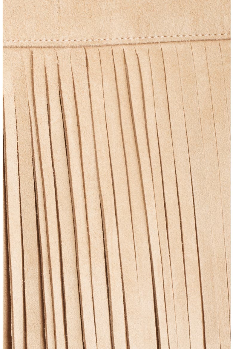 Chloe Suede Fringe Jacket, Alternate, color, CAMEL