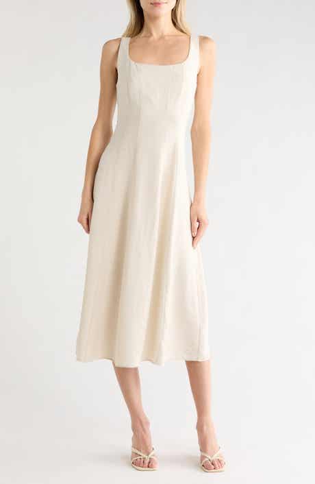 Sleeveless A-Line Midi Dress