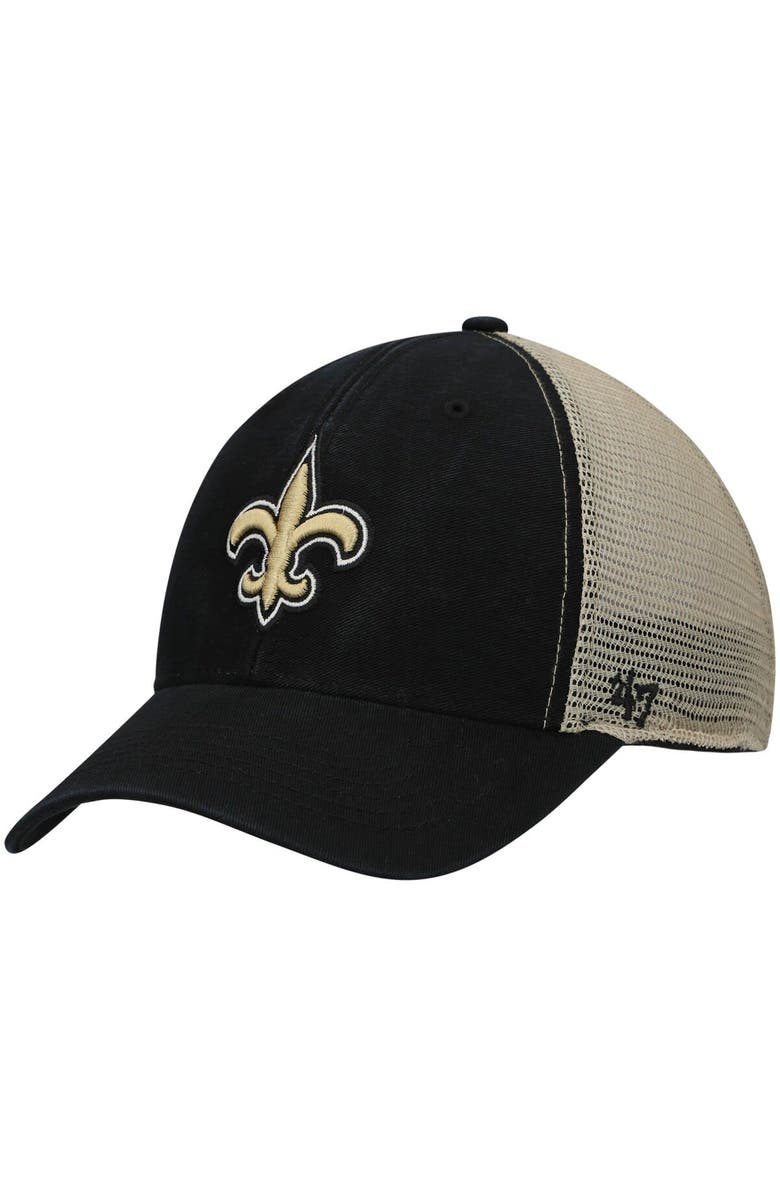 '47 Men's '47 Black New Orleans Saints Flagship MVP Snapback Hat, Main, color, 