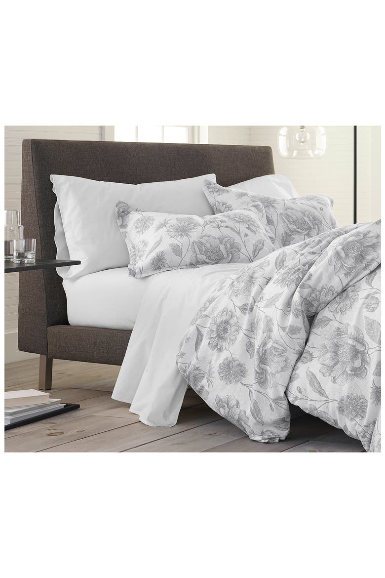 Floral Meadow 100% Organic Cotton Comforter Set, Alternate, color, GRAY
