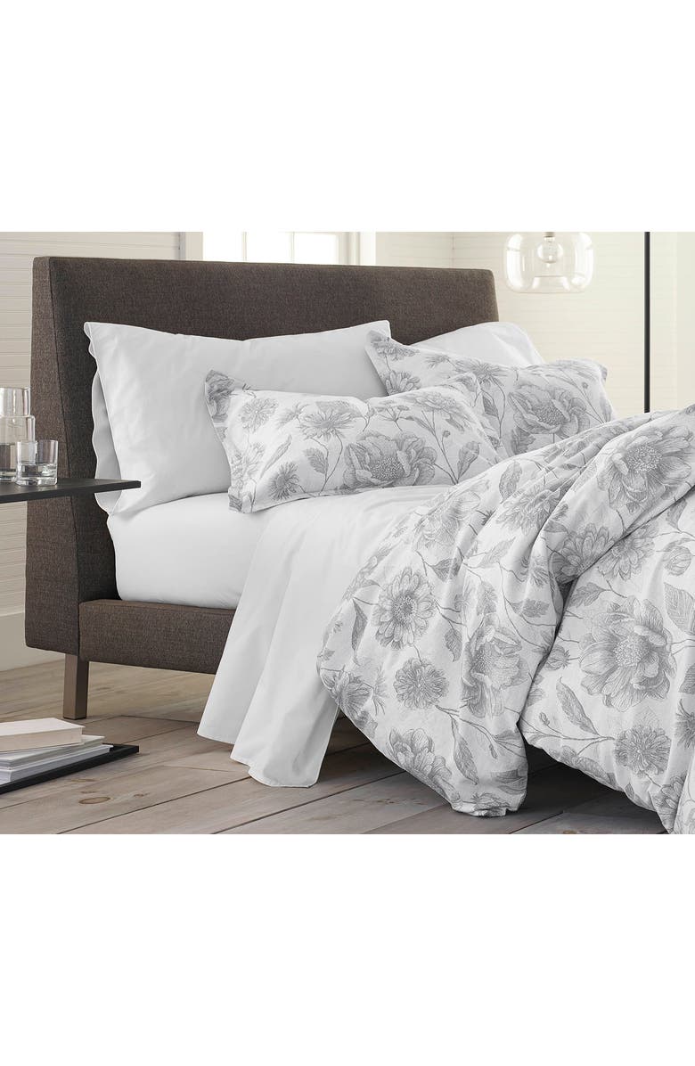 Martex Floral Meadow 100% Organic Cotton Comforter Set, Alternate, color, Gray