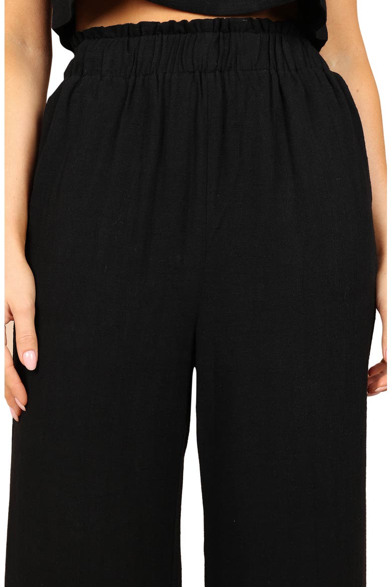 Eleanor Wide Leg Linen Pants, Alternate, color, BLACK