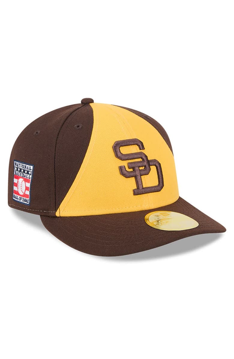 New Era Men's New Era Brown/Gold San Diego Padres Baseball Hall of Fame 59FIFTY Low Profile Fitted Hat, Main, color, 