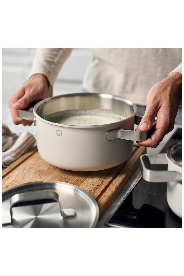 Pure 6-Piece Nonstick Stainless Steel Cookware Set, Alternate, color, IVORY WHITE