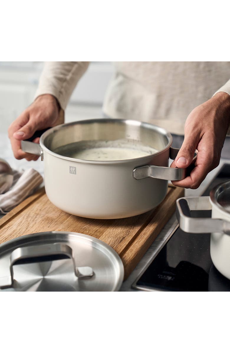 ZWILLING Pure 6-Piece Nonstick Stainless Steel Cookware Set, Alternate, color, Ivory White