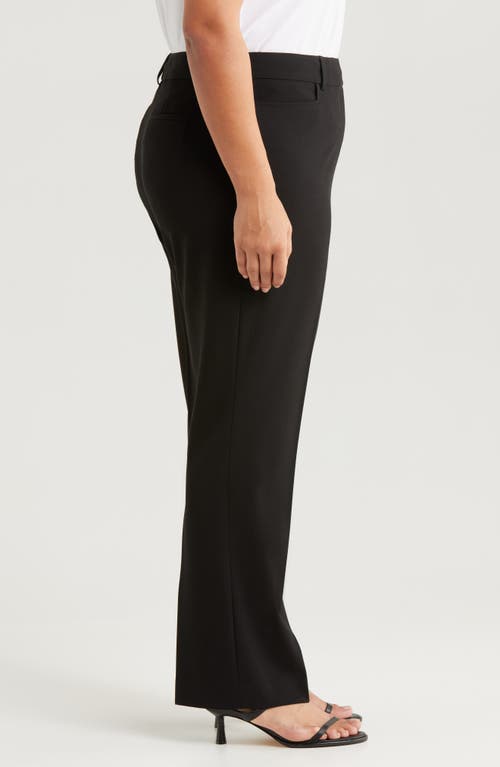 Tahari Asl Bird Eye Straight Leg Pants In Black