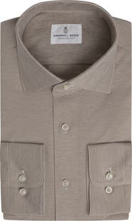 Emanuel Berg Modern Fit Premium Cotton Jersey Dress Shirt