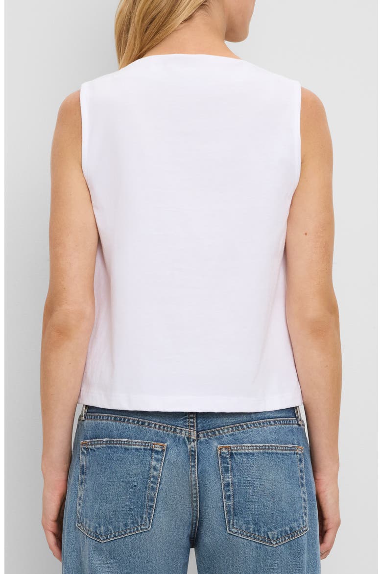 Amira Asymmetric Pleated Cotton Top, Alternate, color, WHITE