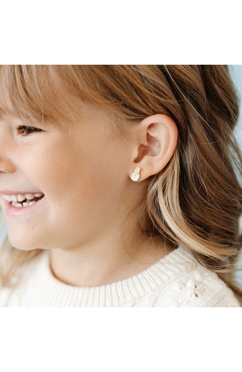 Pip Pop Snowman Stud Earrings, Alternate, color, White