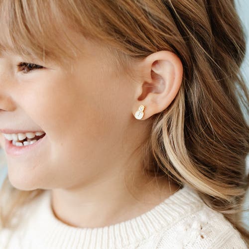 Pip Pop Snowman Stud Earrings In Gold