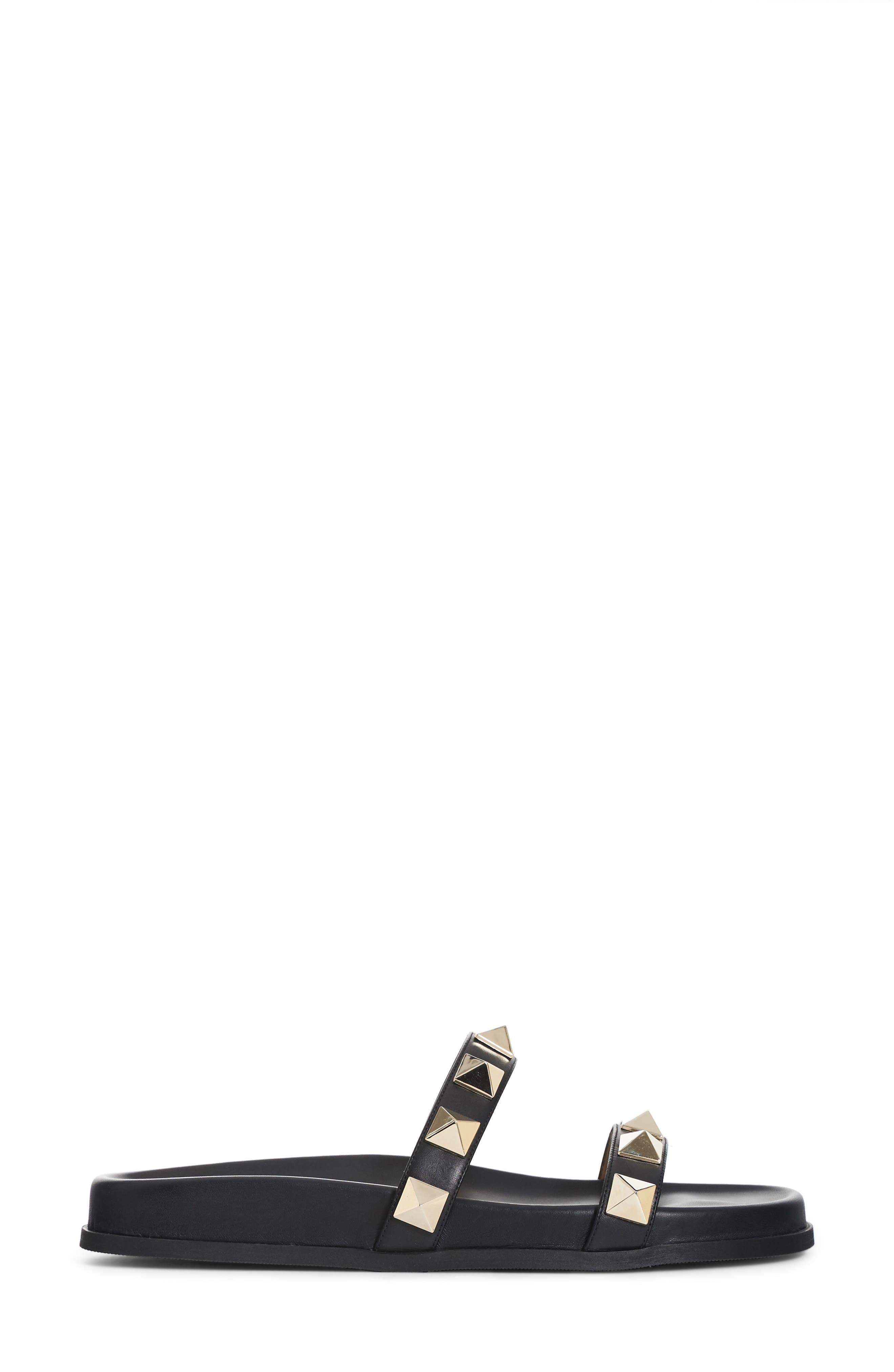 Valentino Garavani Rockstud Lock Slide Sandal, Alternate, color, 