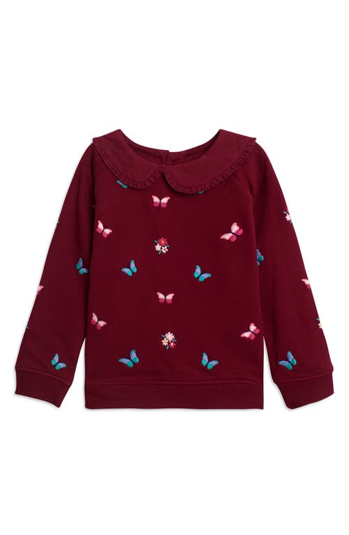 JOJO MAMAN BÉBÉ JOJO MAMAN BEBE BUTTERFLY EMBROIDERED SWEATSHIRT & LEGGINGS SET