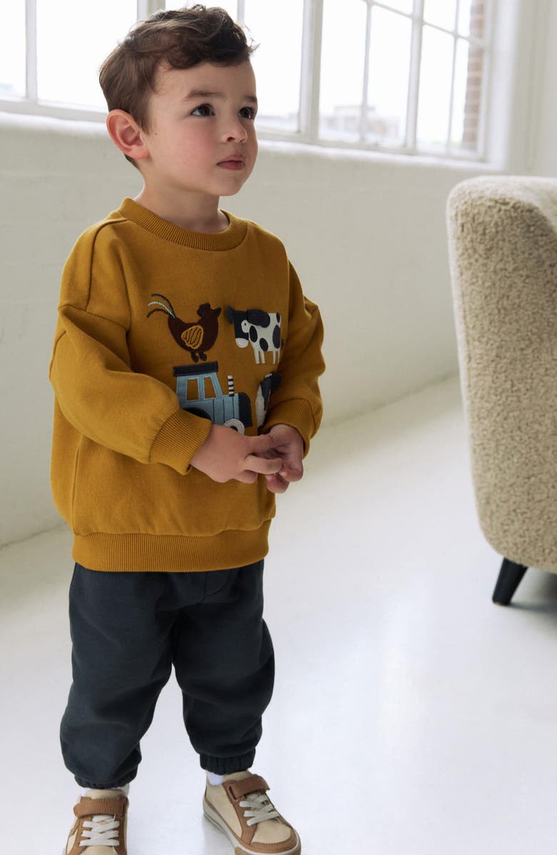 NEXT Kids' Farmyard Sweatshirt & Joggers Set, Alternate, color, Yellow