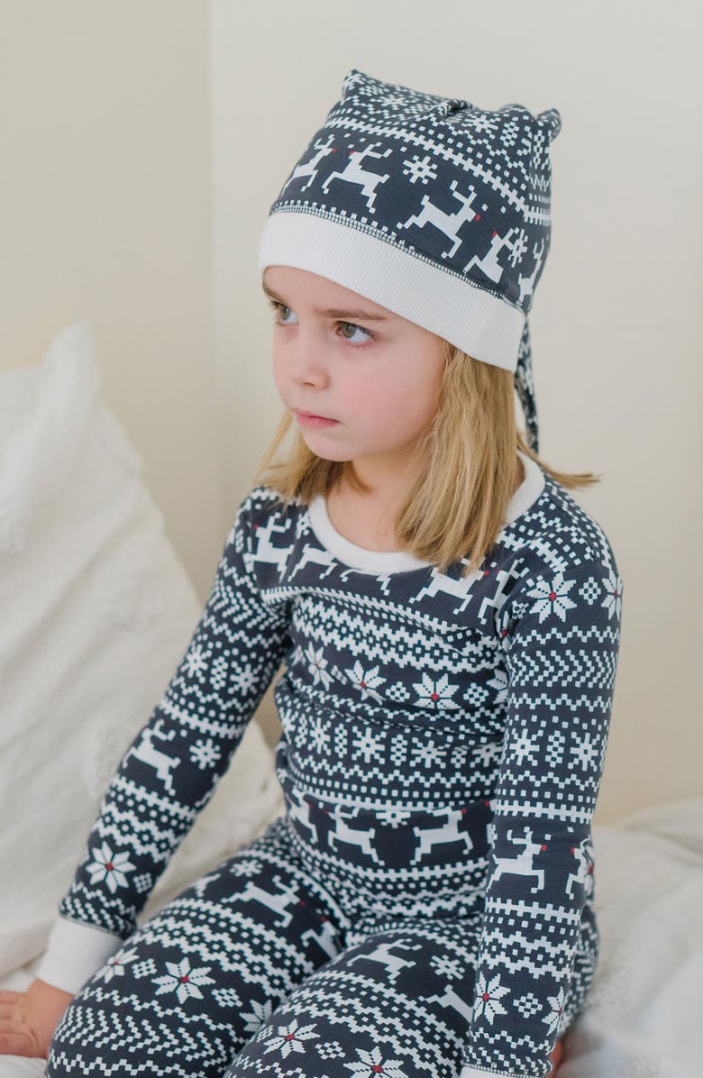 L'ovedbaby Organic Cotton Two-Piece Organic Cotton Holiday Pajamas with Matching Cap, Alternate, color, 