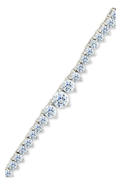 Sterling Forever Tatum Graduated Cubic Zirconia Tennis Bracelet In Metallic