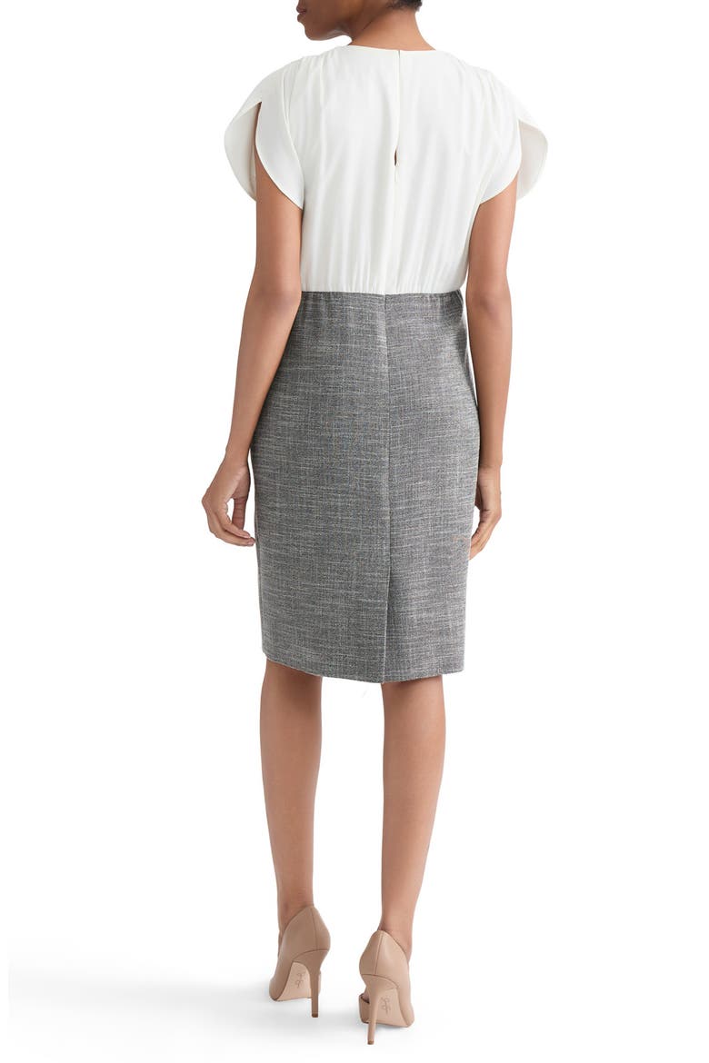 Tulip Sleeve Twofer Dress, Alternate, color, VANILLA ICE/ BLACK