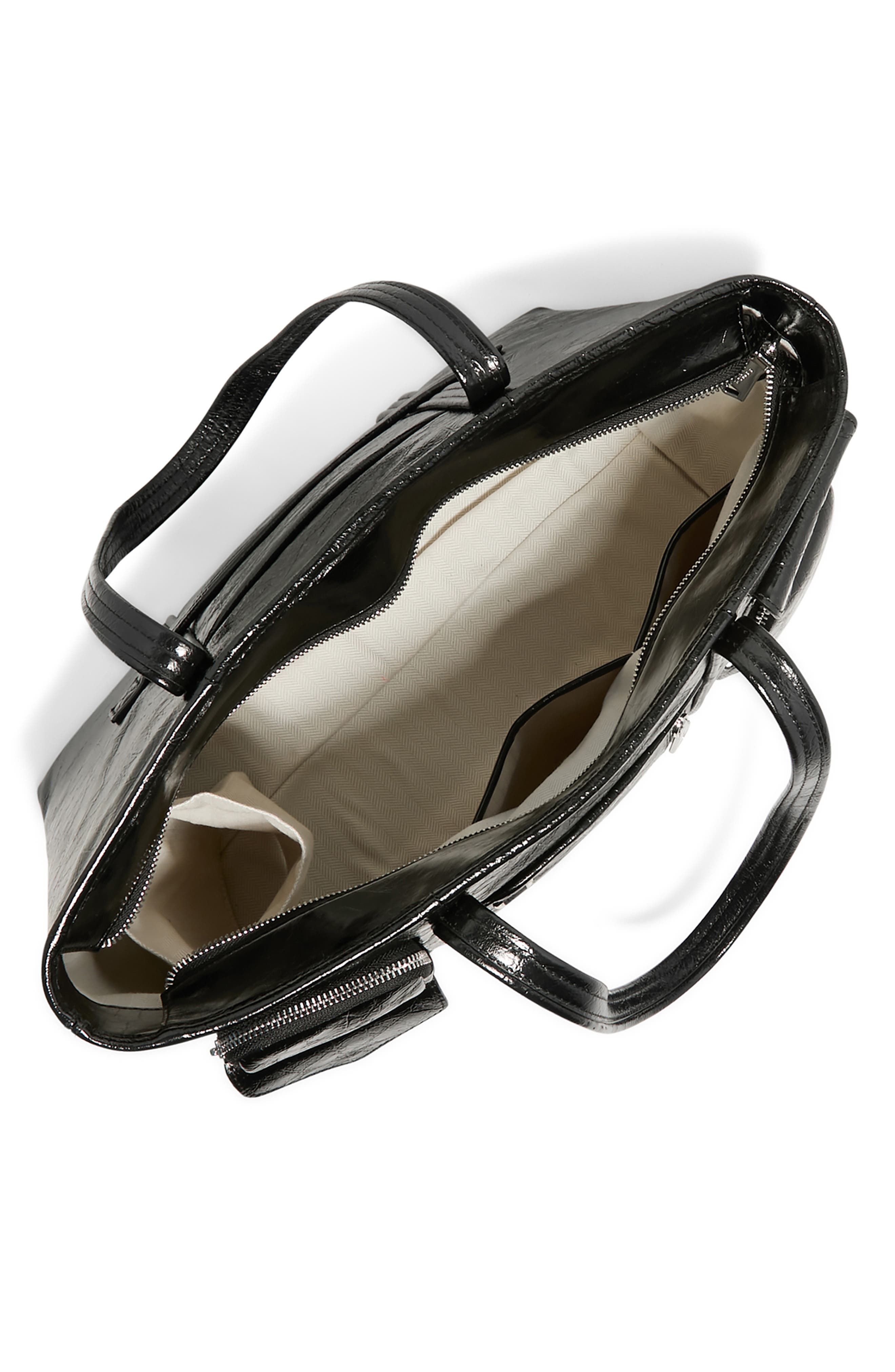 AIMEE Renegade Large Patent Leather Laptop Tote, Alternate, color, Black Crinkle