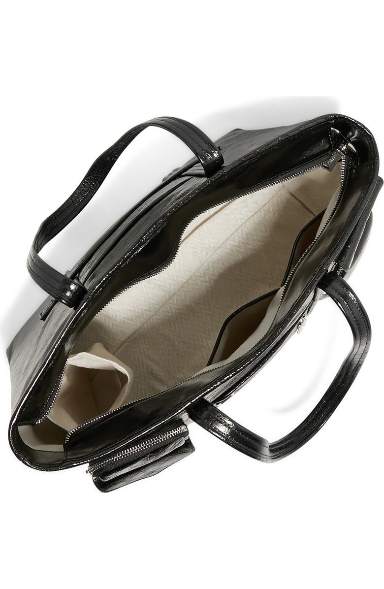 AIMEE Renegade Large Patent Leather Laptop Tote, Alternate, color, Black Crinkle