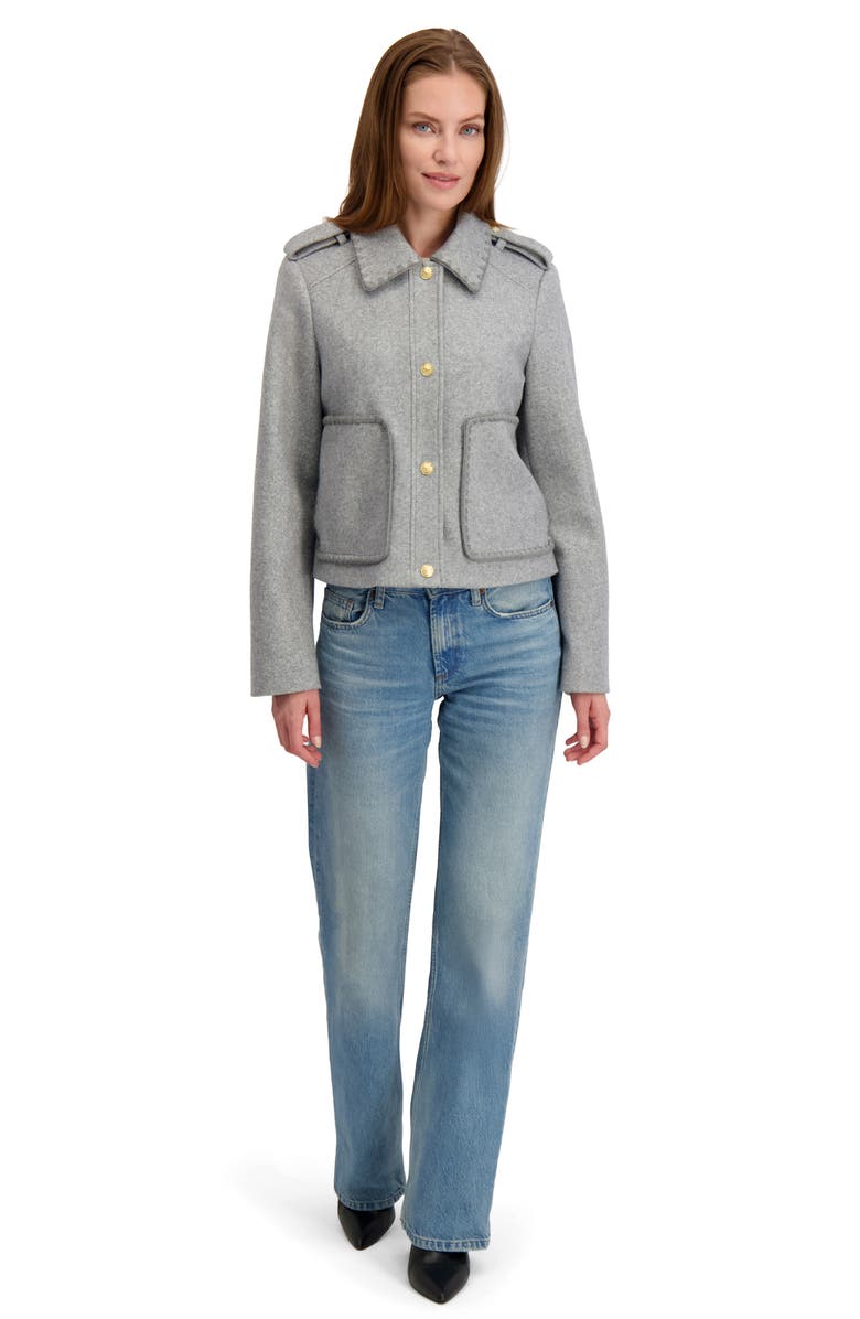 Laundry by Shelli Segal Blanket Stitch Jacket, Alternate, color, Heather Grey