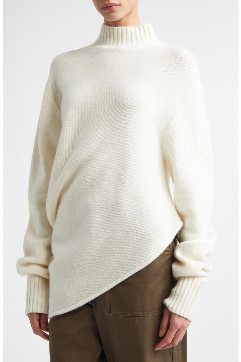 Naomi Asymmetric Mock Neck Sweater, Alternate, color, IVORY