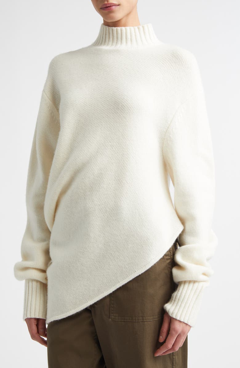 A.L.C. Naomi Asymmetric Mock Neck Sweater, Alternate, color, Ivory