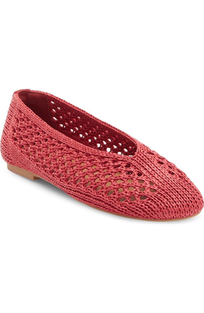 NORDSTROM RACK Monroe Weave Flat, Main, color, Red Rose