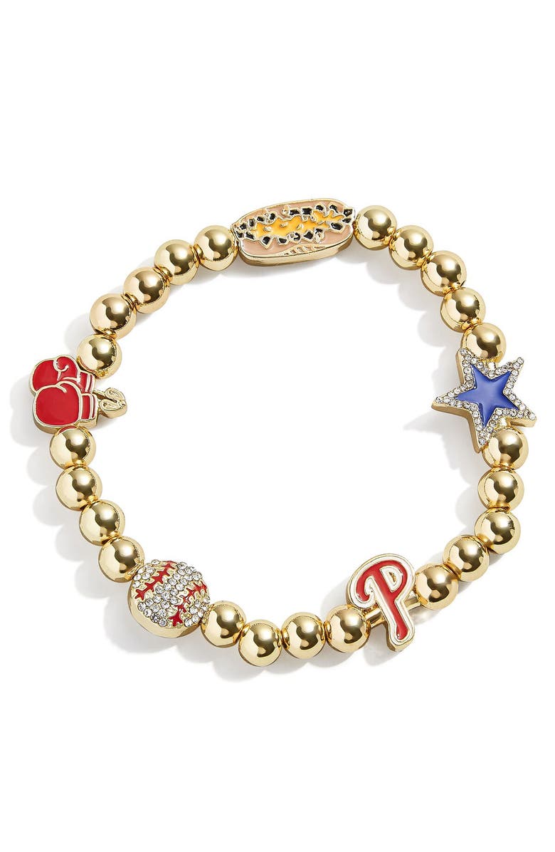 BaubleBar Philadelphia Phillies Localized Pisa Bracelet, Main, color, Gold
