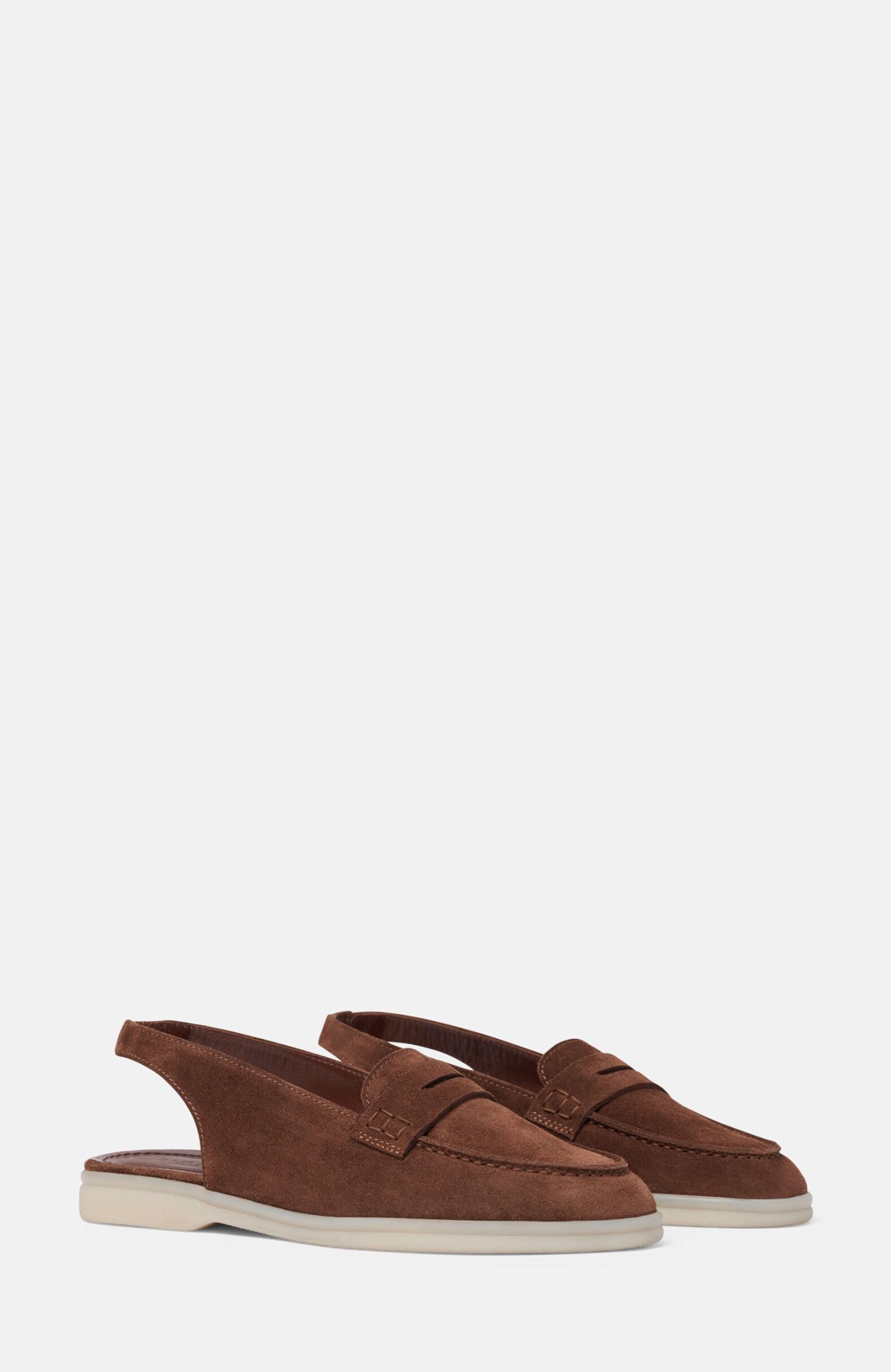 Leila Loafers, Main, color, Brown - Suede