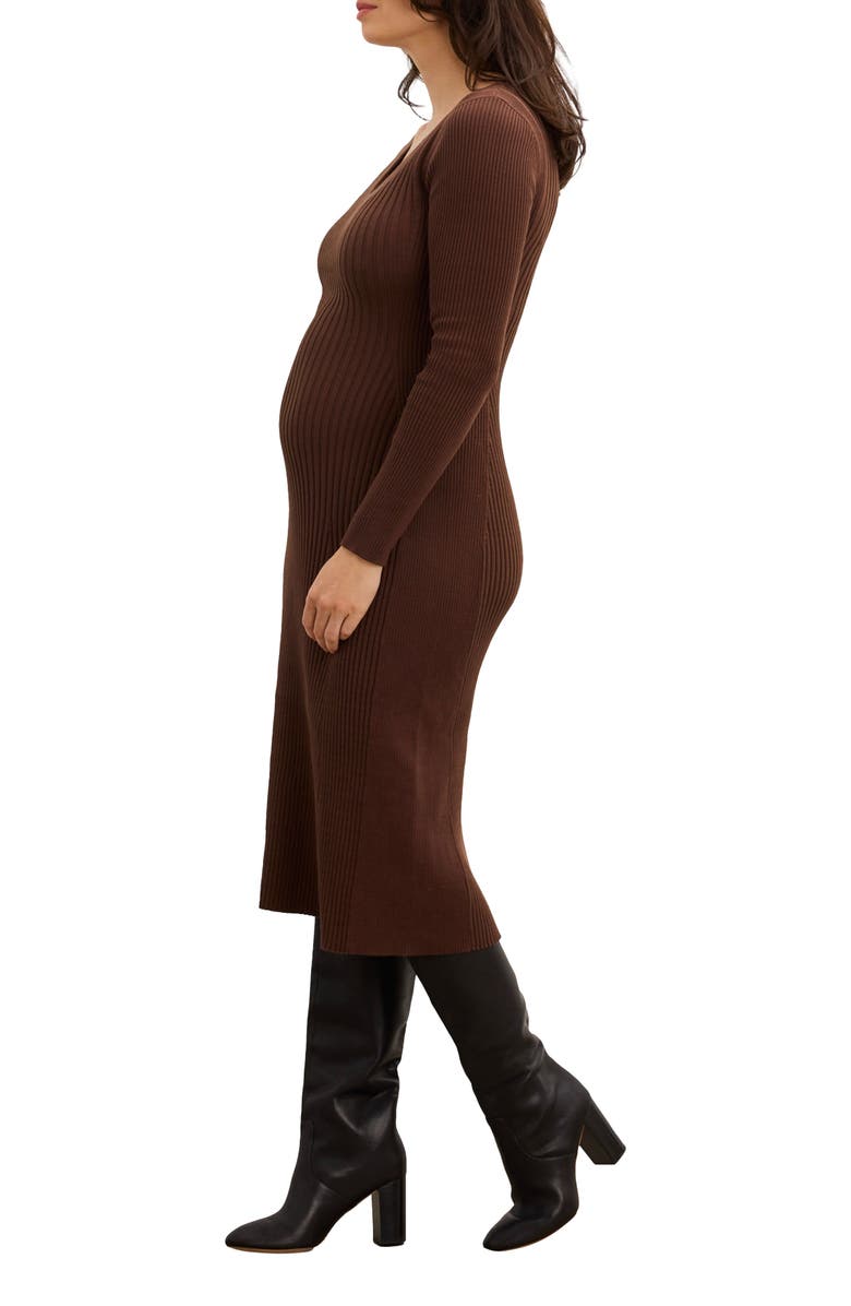 HATCH The Dasha Sweater Dress, Alternate, color, Chocolate