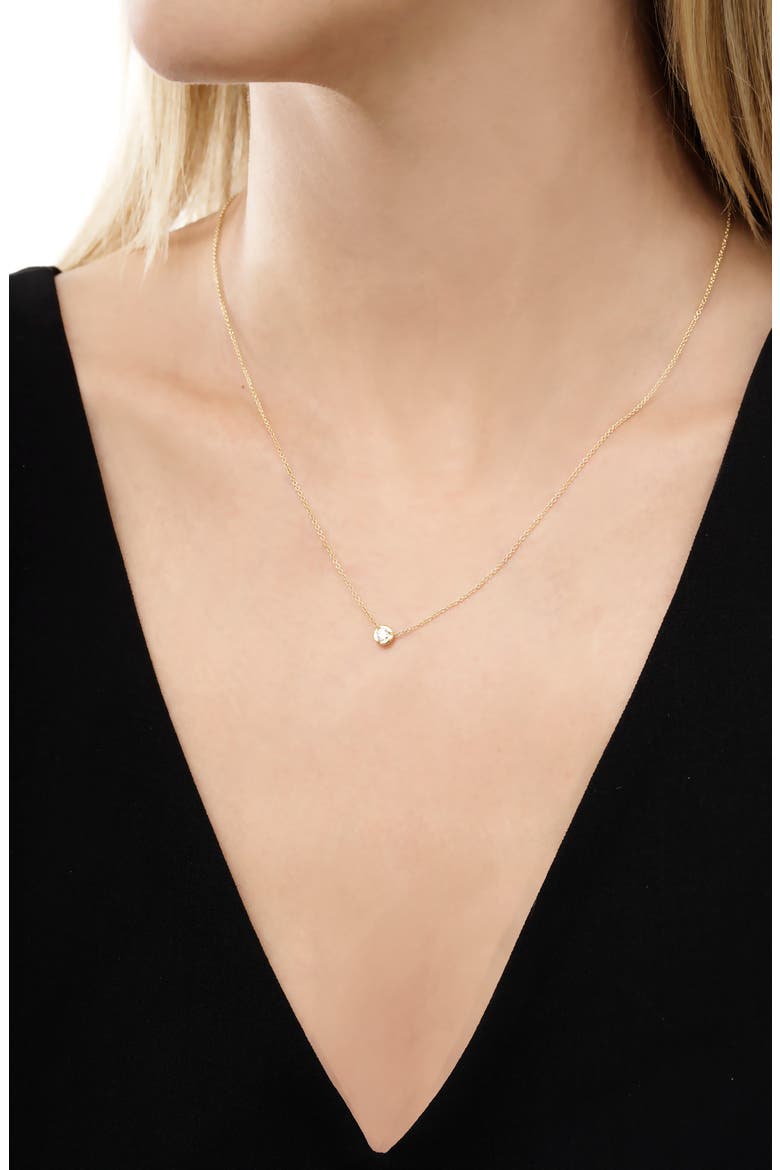 Small Bezel Diamond Solitaire Necklace (Nordstrom Exclusive), Alternate, color, WHITE GOLD/ DIAMOND