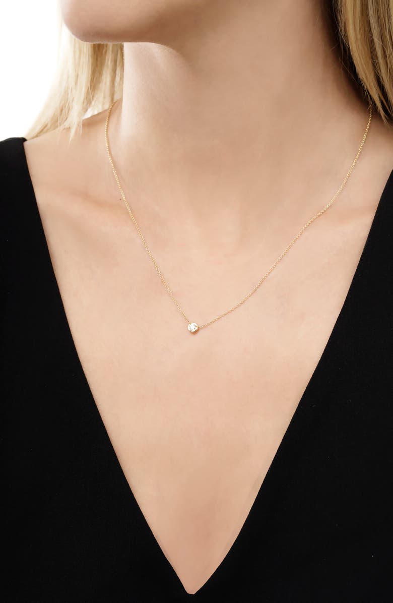 Bony Levy Small Bezel Diamond Solitaire Necklace, Alternate, color, 