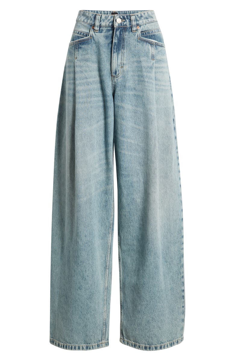 BOSS Orange High Waist Slouchy Pleated Jeans, Alternate, color,