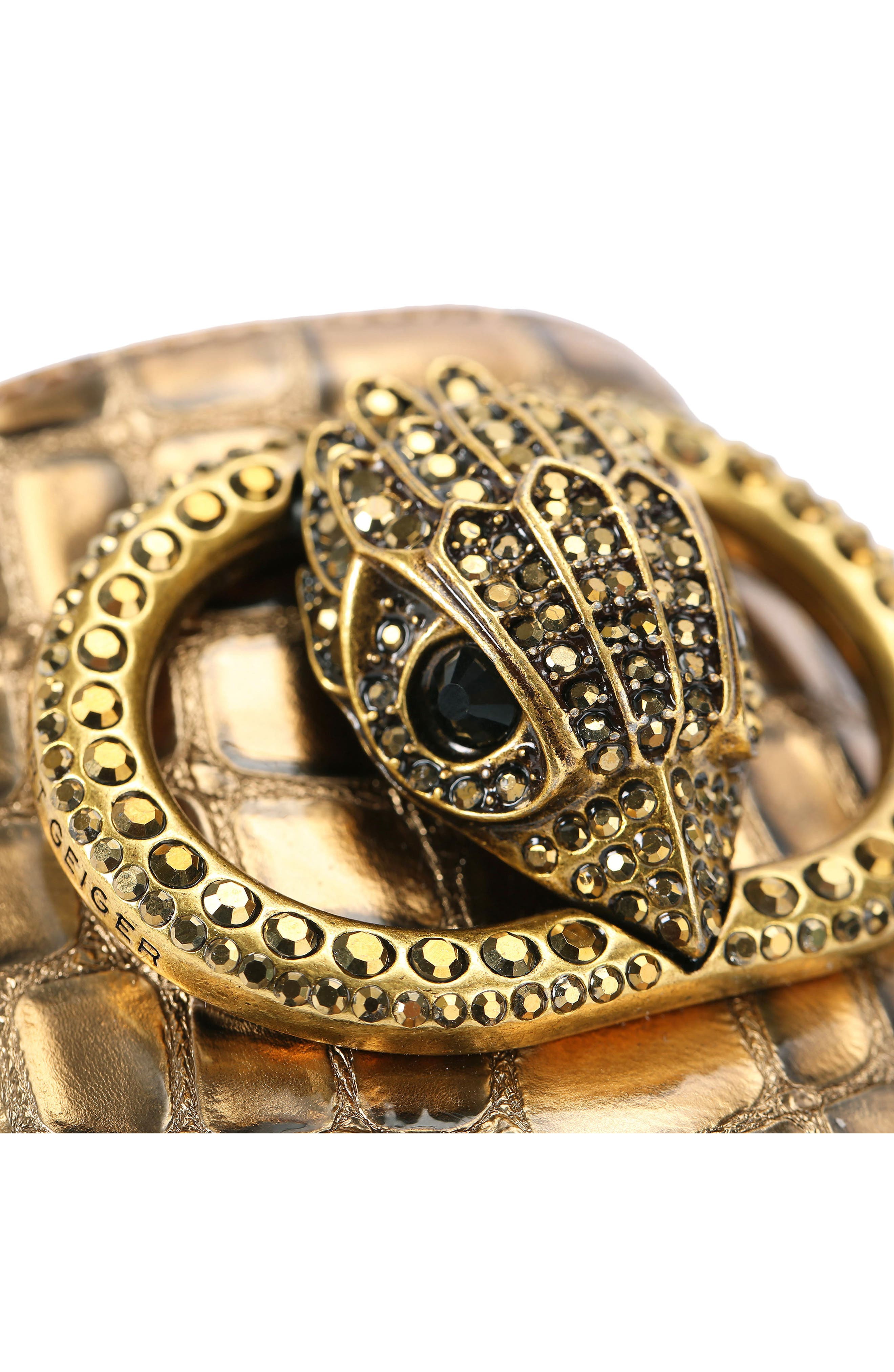 Kurt Geiger London Chelsea Croc Embossed Slide Sandal, Alternate, color, Gold