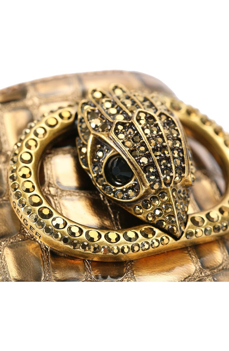 Kurt Geiger London Chelsea Croc Embossed Slide Sandal, Alternate, color, Gold