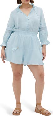 City Chic Long Sleeve Woven Romper