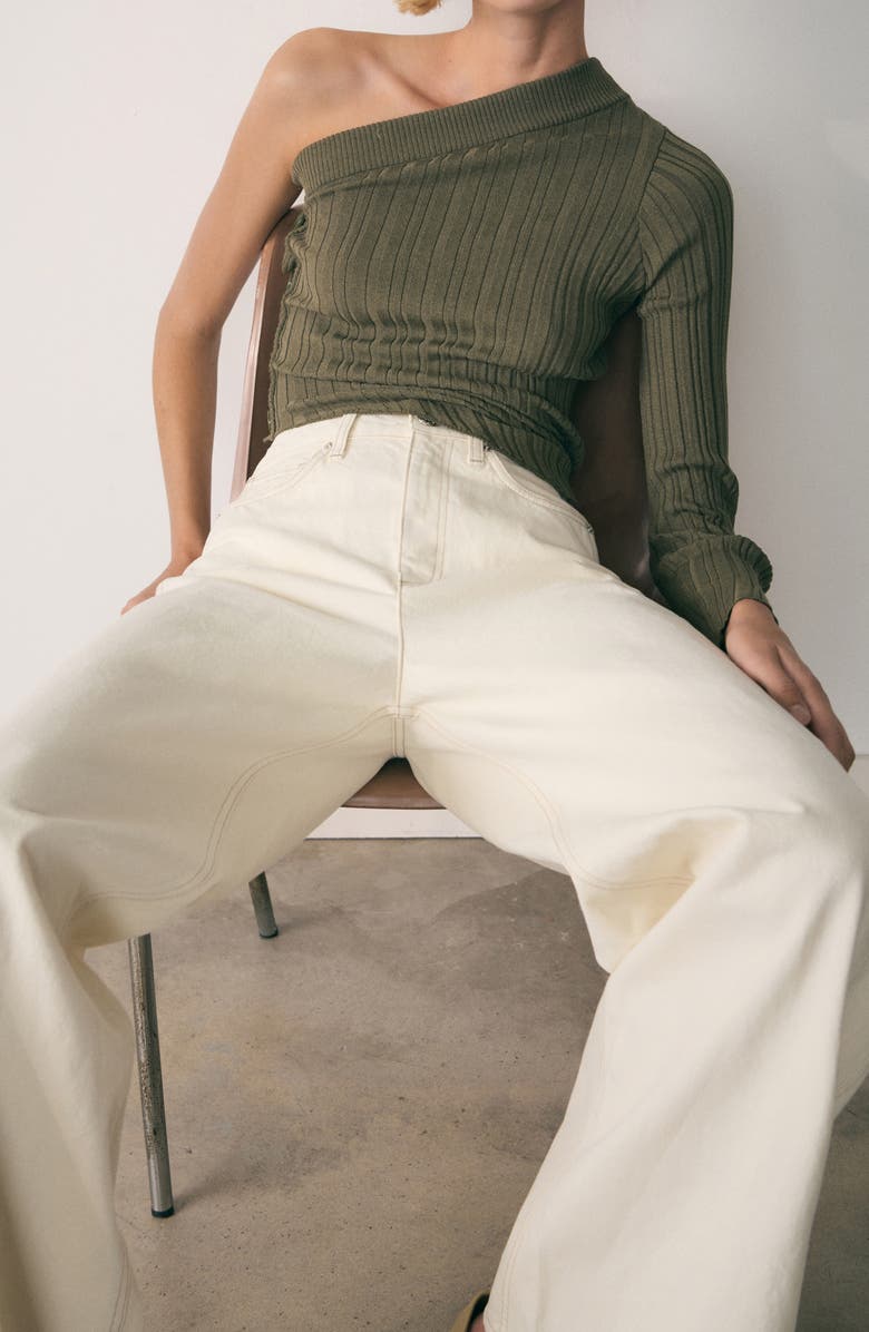 MANGO Camilla High Waist Balloon Leg Jeans, Alternate, color, Ecru