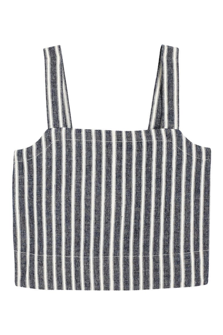 Stripe Square Neck Linen & Cotton Tank, Alternate, color, NAVY WHITE STRIPE