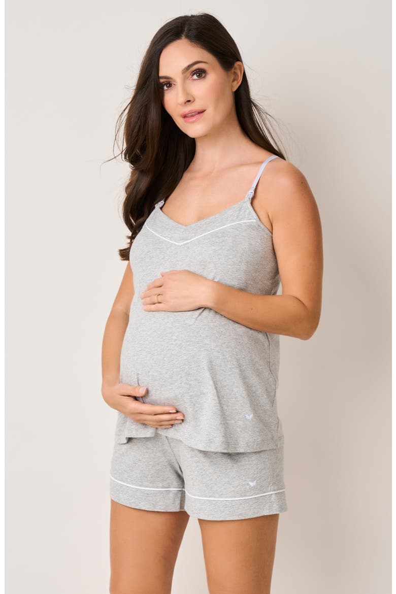 3-Piece Cotton Maternity Set, Alternate, color, HEATHER GREY
