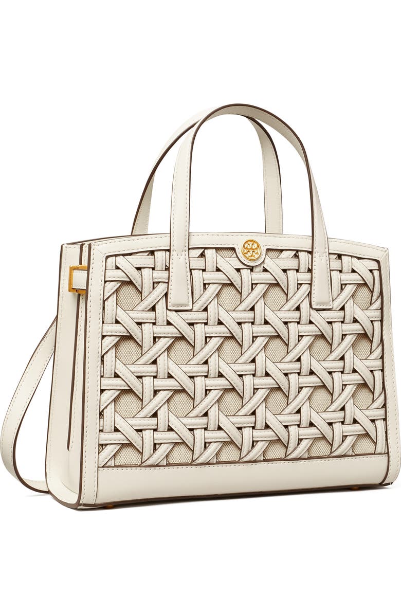 Tory Burch Walker Small Basket Weave Leather Satchel, Alternate, color,