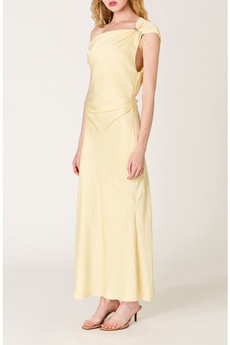 Hiedra One-Shoulder Gown, Alternate, color, BUTTER